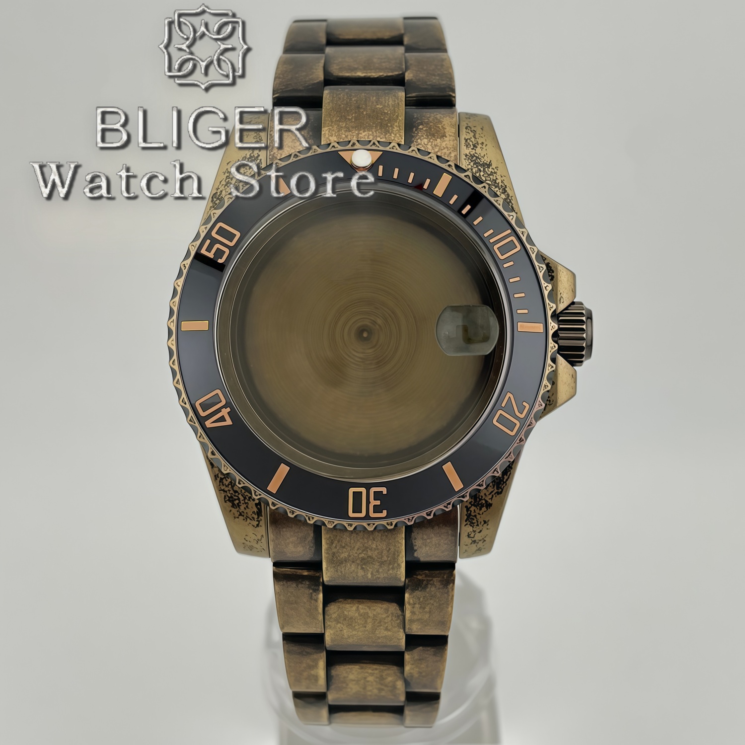 Bronze Case Watch - BLIGER 40MM Ретро-корпус для дайверских часов
