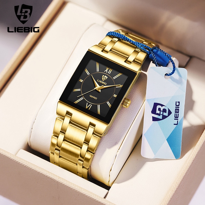 Best Luxury Quartz Watch - LiEBIG Роскошные золотые кварцевые наручные часы