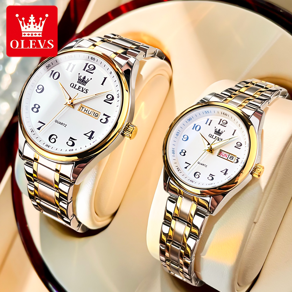 Best Luxury Quartz Watch - OLEVS новые модные часы для пар