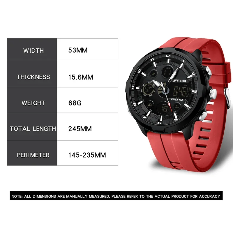 SANDA 9053 50 м водонепроницае – обзор и цена Luxury Watch G Shock