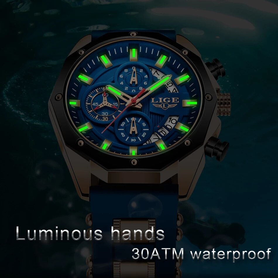 LIGE модные мужские часы лучши – обзор и цена Luxury Watch Manufacturers
